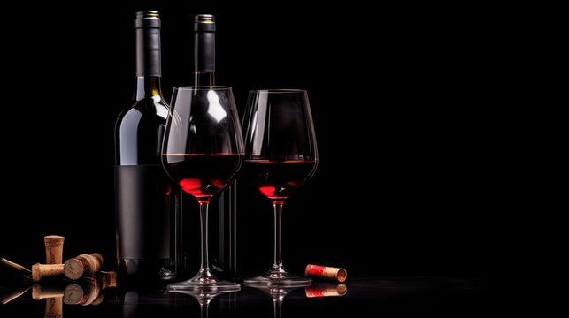 Wine and wine glasses