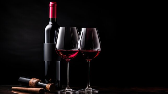 Wine and wine glasses
