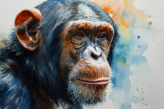 painting of a chimpanzee