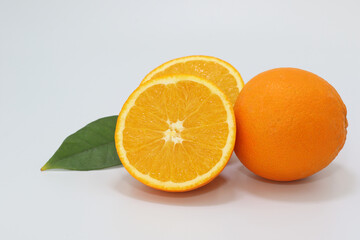 isolated navel oranges on white background