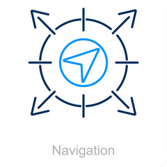 Navigation and way icon concept