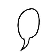 Speech bubble illustration - comic style isolated empty bubble. PNG illustration over transparent backdrop.