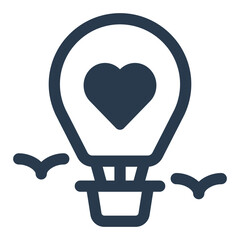 Hot Air Balloon Icon for Elevated Romance