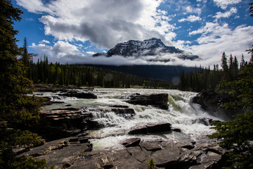 Summer in Athabasca Falls, Jasper National Park, Canada