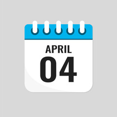 Icon page calendar day - 4 April