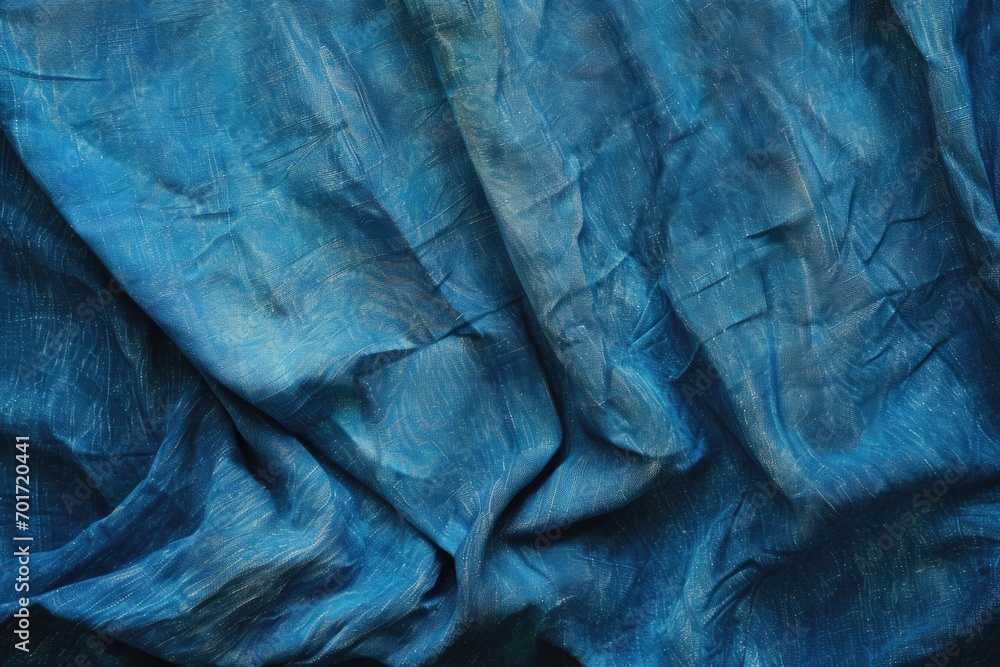 Poster A detailed close-up view of a blue cloth. This versatile image can be used in various projects