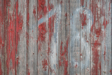 vintage Holz Hintergrund, sehr altes, rot grau gestrichenes Holz Wand Textur. Symbol 18 Glück und...