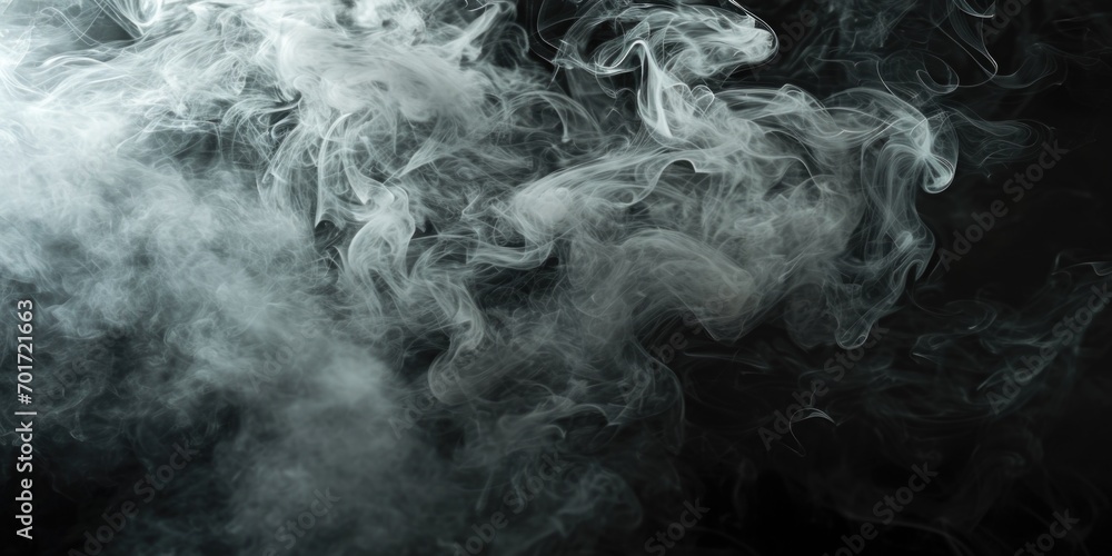 Aufkleber close-up view of smoke on a black background. ideal for adding a mysterious or dramatic touch to you