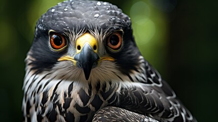Obraz premium The majestic falcon is gazing with its sharp talons in focus