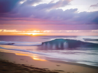 landscape of beautiful sunset beach.