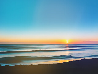 Fototapeta na wymiar landscape of beautiful sunset beach.
