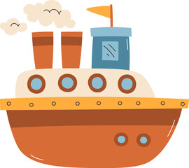 Steamship Cartoon Vessel