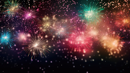 Fototapeta na wymiar Crackling Crescendo: Festive Fireworks Symphony