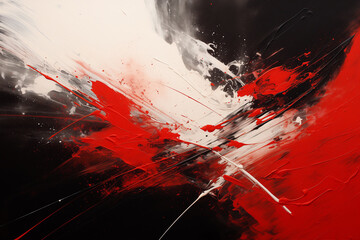 Abstract acrylic painting in red and black for background. Generative AI image.