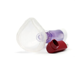 asthma spray inhaler for people with breathing problems with people stock image stock photo