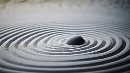 Fototapeta na wymiar A circle of zen sand serves as the background for the mindfulness concept