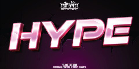 Hype editable text effect, customizable poster and game 3D font style
