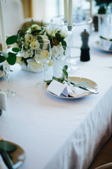 Guest wedding card on the table