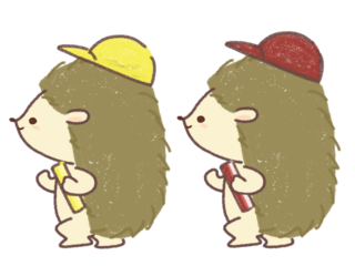 笑顔で走るハリネズミ