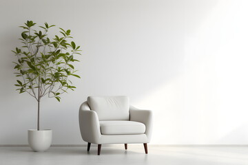 modern living room with white chair