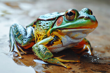 painting of a frog - obrazy, fototapety, plakaty