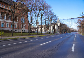 Naklejka premium the road without road traffic.