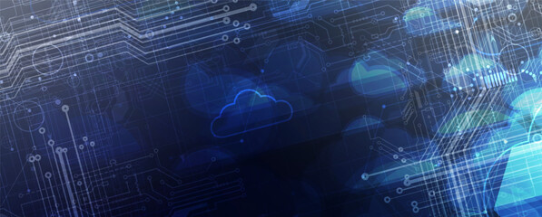 Modern cloud technology. Integrated digital web concept background