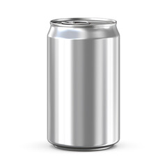 Close-up various metal and white tin can on white background separated on isolate transparency background, PNG