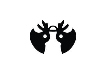 Cervalces latifrons Broad Fronted Moose minimal style icon illustration design