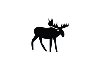 Cervalces latifrons Broad Fronted Moose minimal style icon illustration design