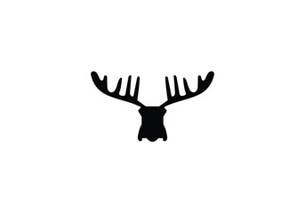 Cervalces latifrons Broad Fronted Moose minimal style icon illustration design