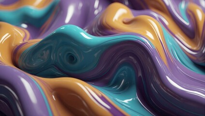 An abstract visual of swirling patterns in lavender and teal, with highlights of deep purple,...