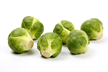 Brussels sprouts isolated on white background 