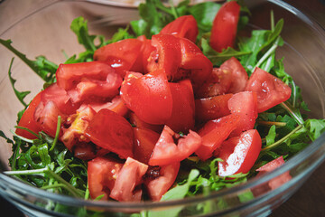 Salad with cherry tomatoes and arugula