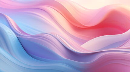Fototapeta premium Abstract fluid 3d curved wave in pastel. Design element for banners, backgrounds, wallpapers and covers. Generated AI.
