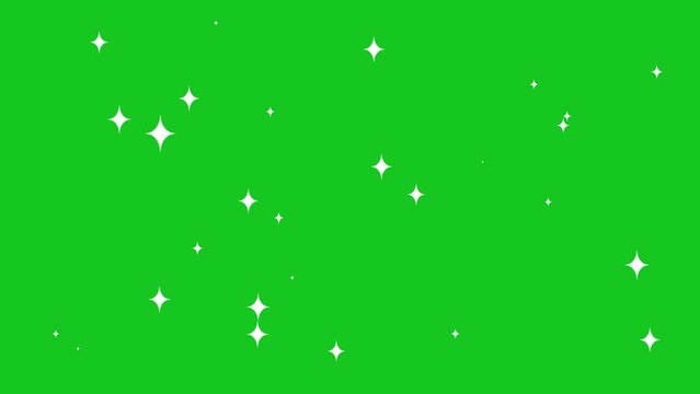 Twinkling stars motion graphics with green screen background
