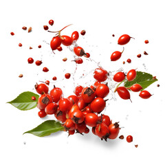 red Guarana falling in water splash on isolate transparency background, PNG