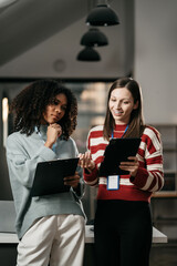 Working team meeting concept, business using laptop and smart phone and digital tablet computer with digital marketing media.