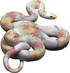 white snake with flower skin