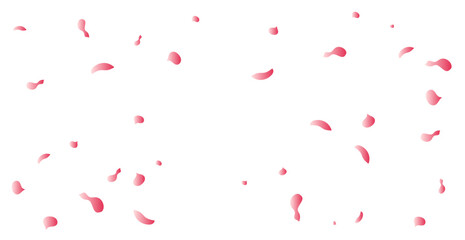Fototapeta na wymiar Many Falling Pink Sakura Or Rose Petals Isolated On White Background. Vector Illustration