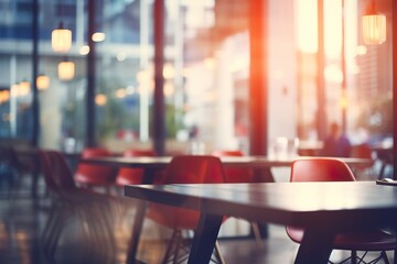 Dynamic Workspace: Abstract Blurred Background of Coworking Company's Empty Space