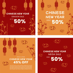 chinese new year promotion tempate for social media post