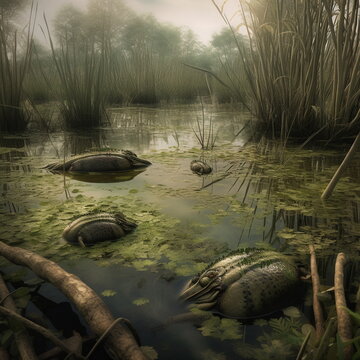 Swamps and their inhabitants mixed equipment