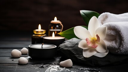 Accessories for the spa are displayed on a dark background.