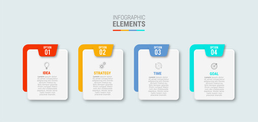 Business infographic template design icons 4 options or steps