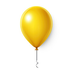 yellow balloon on isolate transparency background, PNG