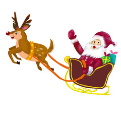 santa claus and reindeer