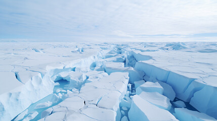 Antarctica Weddell Sea Cracks in pack ice