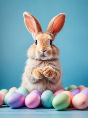 easter bunny and easter eggs