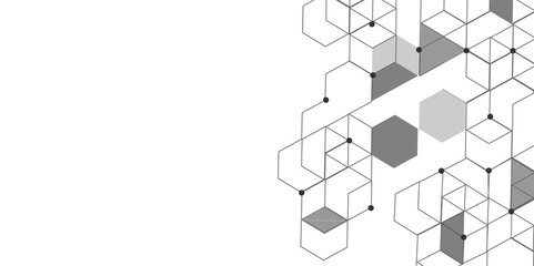 Vectors white background hexagon texture abstract elements design. Medical, technology, concept engineer,